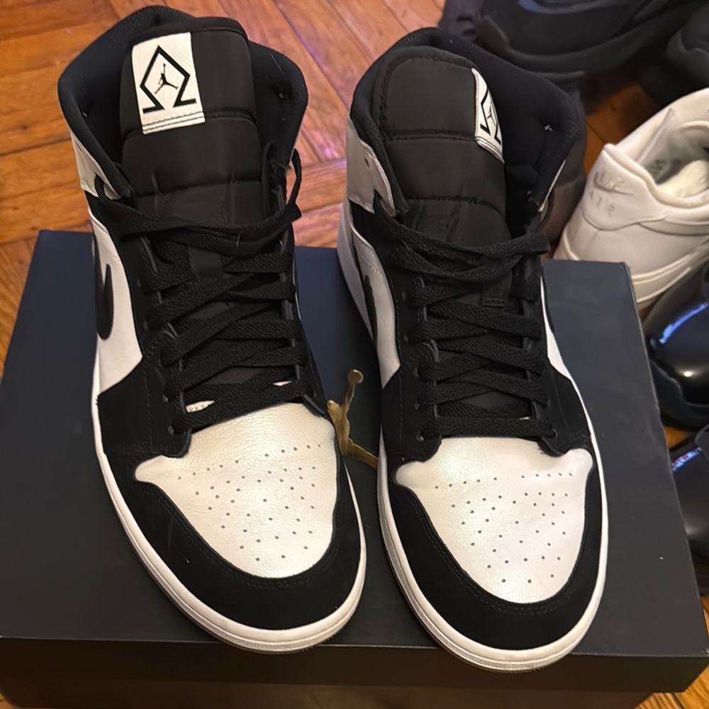 Men's Black and White High-Top Sneakers